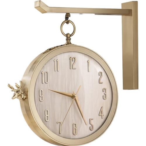 Modern Double-sided Wall Clock Large Metal Clock Mechanism Home Living Room Silent Nordic Clocks Wall Home Decor Saat Gift FZ333