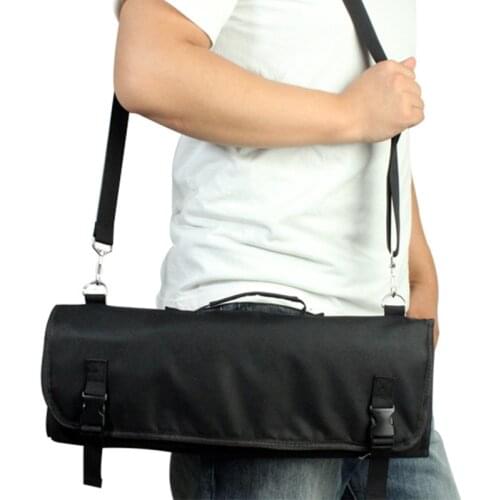 Chef Knife Bag (8+ Slots) - Holds 8 Knives PLUS Your Meat Cleaver, Knife Steel, 4 Utensils, Zipped Pouch Durable Knife Carrier