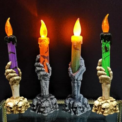 2021 Ghost Hand Candle LED Electronic Skeleton Candle Light Smoke-free Wedding Party Halloween Props Decoration Light Halloween