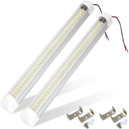 2pcs 12v 24v 108led Strip Light Bar Car Interior Light Lamp On/off Switch For Van Lorry Truck Camper Caravan Rv Camping Boat