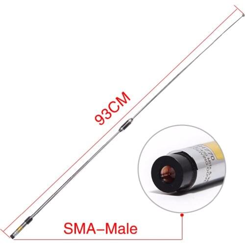 Abbree RH770 Telescopic Antenna SMA-Female/Male/BNC Dual Band 144/430MHz High Gain 20W For Baofeng TYT Icom Walkie Talkie