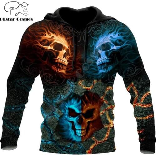 Reaper Skull Angel And Demon 3D All Over Printed Autumn Men Hoodies Unisex Casual Zip Pullover Streetwear sudadera hombre DW0474