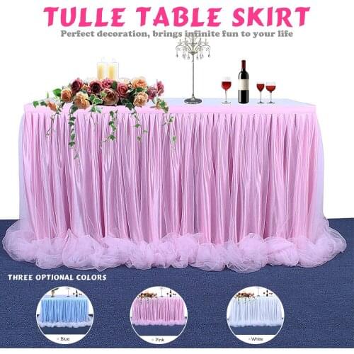 6 Colors Handmade Tulle Tutu Table Skirt Tableware Cloth Magic For Party Wedding Banquet Home Decoration Wedding Table Skirting
