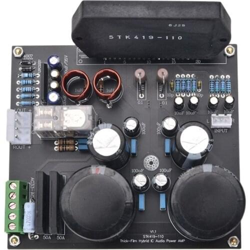 Amplify STK419-110 Stereo Power Amplifier Board 50W +50W Sanyo Thick Film Class H For HiFi Home Audio Finished Board