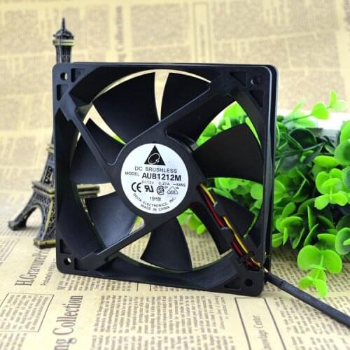 FOR Delta 12025 CPU fan 12 cm chassis Power supply fan AUB1212M 12V 0.27A