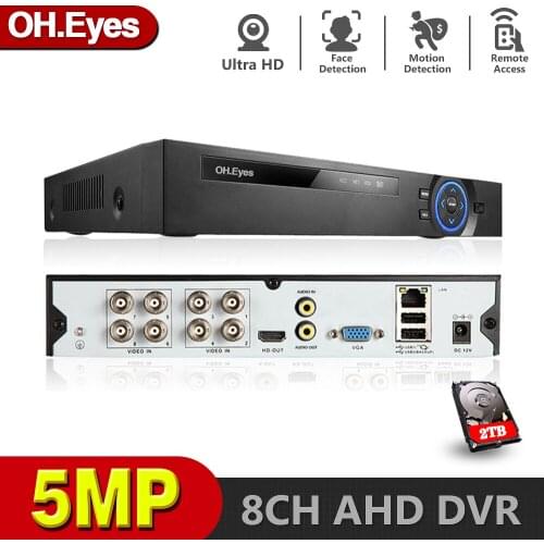 OH.eyes 8CH AHD Video Recorder H.265+ 5MP 4MP 1080P 8 Channel 5 in 1 Hybrid DVR Wifi XVi TVi CVI IP NVR For Home CCTV Cameras