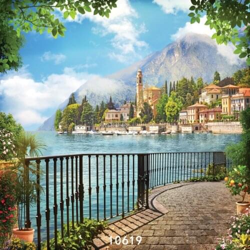 Background for Photos Seaside Piers City View Computer Printed Vinyl Photography Backdrop Photocall for Weddings Children Baby