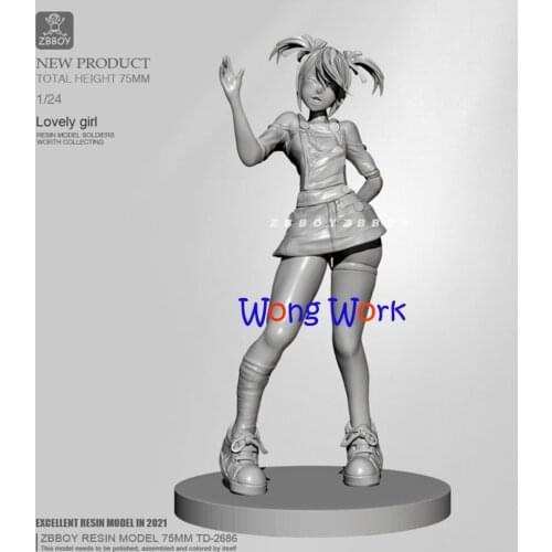 Wong Work Unpainted Resin H75mm 1/24 Unassembled Garage Kits GK Model Kit Figure TD-2686