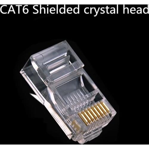 10PC CAT6 RJ45 Connector Modular Plug for Computer UTP Ethernet Cable Gold Plated Gigabit Network Crimp Shielded Crystal Head