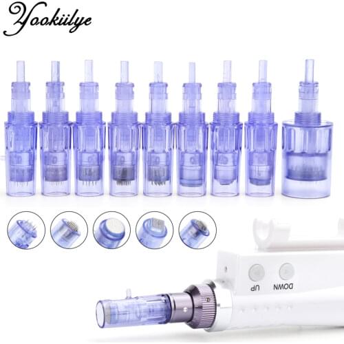 10pcs/set Electric Hydra Needles Microneedle Cartridges & Syringe Tube Screw for Water Mesotherapy Injector Auto Derma Stamp