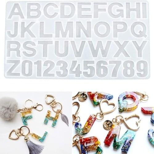 Alphabet Letter Number Silicone Molds For Epoxy Resin Decoration Craft Molds DIY Crystal Earring Pendant Creative Keychain Molds