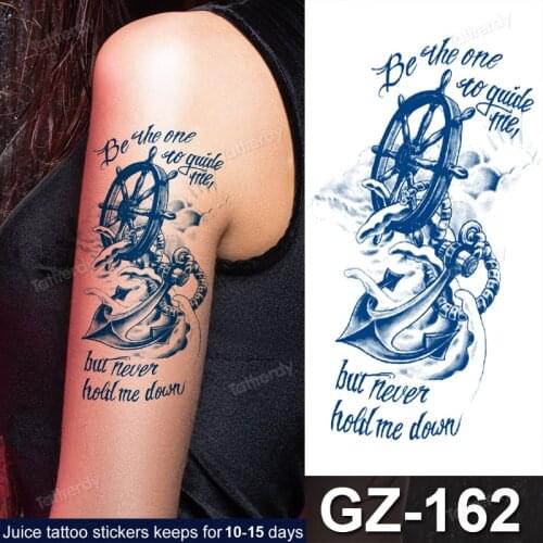 Safe Waterproof DIY Tattoo Sticker Natural Fruit Juice Ink temporary tattoo pirate dragon rose tiger cross arm sleeve tattoo