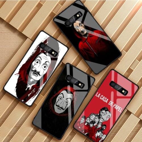 The Paper House Money Heist Tempered Glass Phone Case For Samsung Galaxy S8 S9 S10 S20 PLUS J8 J6 J4 2018 NOTE 8 9 10 Cover