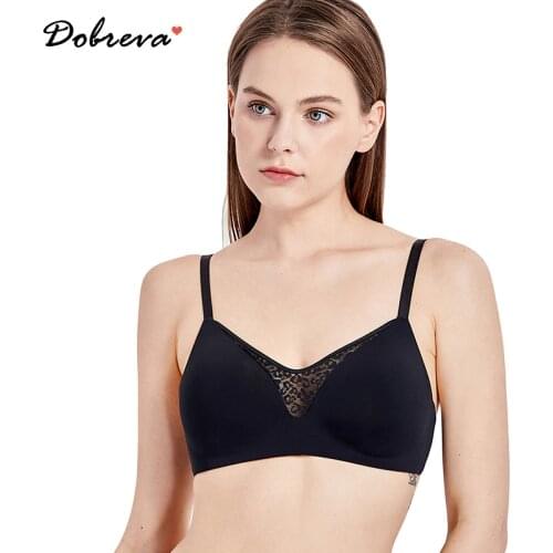 DOBREVA Womens Wire Free Soft Pads Full Coverage Bra Tops