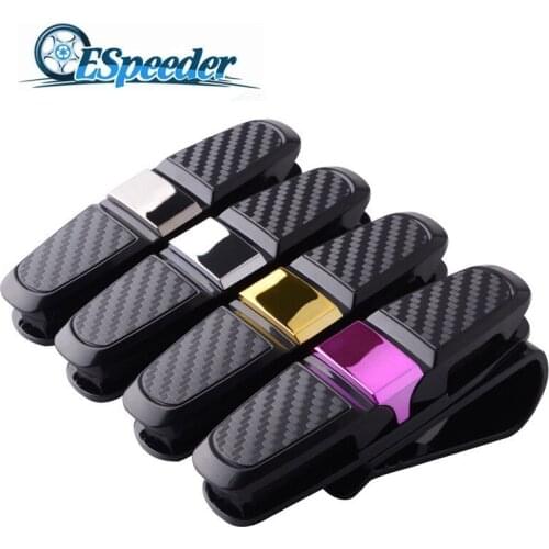 ESPEEDER Portable Fastener Clip Eyeglasses Clip Ticket Card Clamp ABS Car Glasses Cases Black Car Sun Visor Sunglasses Holder