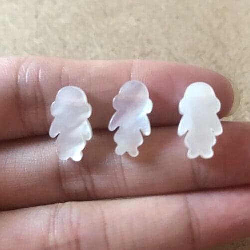 Hill-San Lotus 20CS/Lot 8.5*15MM White Girl Shape Mother of Pearl Shell Beads For DIY Jewerly