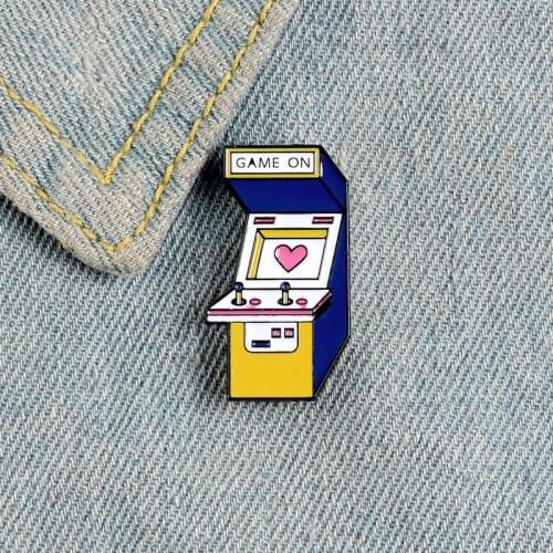 Game machine Video Game Room Enamel Brooch gambling One-arm bandit Lapel Pin clothes knapsack customized badge Jewelry gift kids