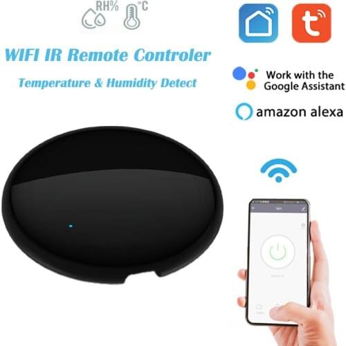 WIFI Infrared Controller for Switch TV etc,Temperature and Humidity Tuya APP Real-Time Monitor,Work with Alexa Google Assistant