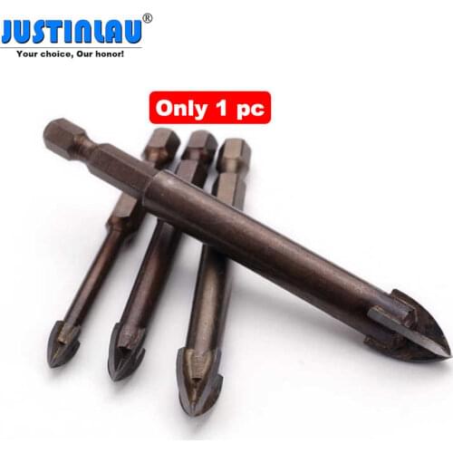 JUSTINLAU Cross Hex Tile Bits Glass Ceramic Concrete Hole Opener Alloy Triangle Drill Size 3/4/5/6/7/8/10/12 mm