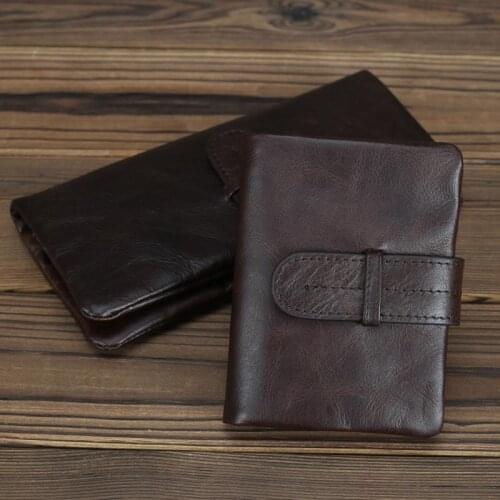 Luufan Soft Leather Long Wallet For Man Hasp Black Genuine Leather Card Holder Mens Coin Pocket Zipper Clutch Purse Short Wallet