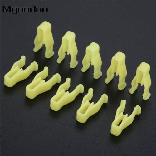 Mgoodoo 50Pcs Auto Fastener Vehicle Car Bumper Clips Control Panel Dashboard CD Player Clips Universal HE08 Yellow