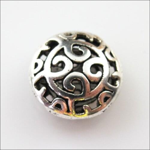 New 8Pcs Tibetan Silver Round Flower Clouds Flat Spacer Beads Charms 16.5mm