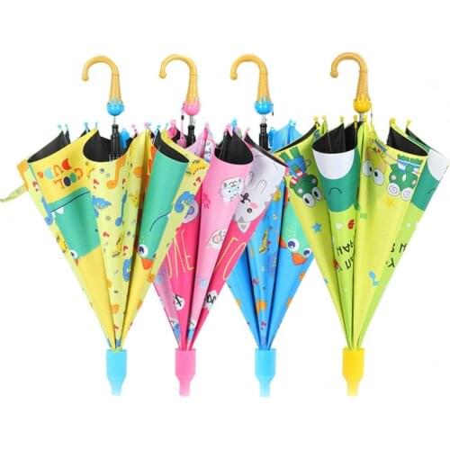 Creative Cute Cartoon Umbrella Kids Rain Sun Umbrellas Children Rainbow Umbrellas Semi Automatic For boys girls Drop Shipping