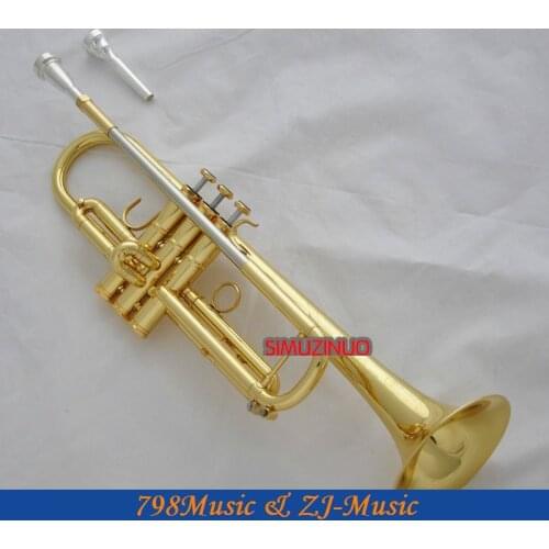 Professional new Gold Jazz Trumpet 3 Monel Valve Abalone Keys B-Flat Horn +Case