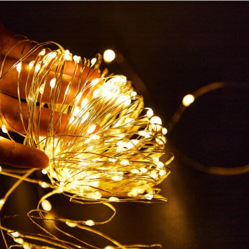 Fairy Lights AA Battery Powered 1M 10 2M 20 3M 30 5M 50 10M 100Leds Silver Led Copper Wire String Light Decorative Fairy Lights