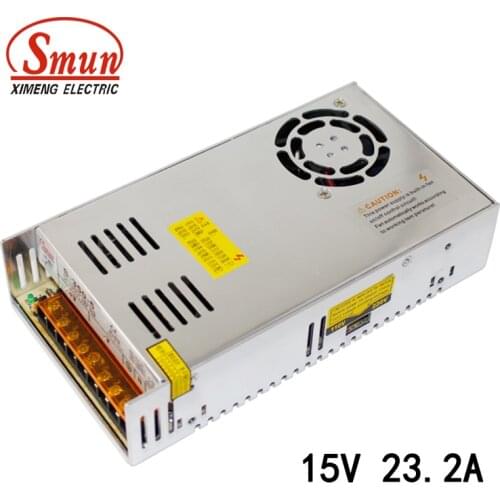 SMUN S-350-15 350W 110VAC/220VAC to 15VDC 23A AC/DC Single Output Switching Power Supply