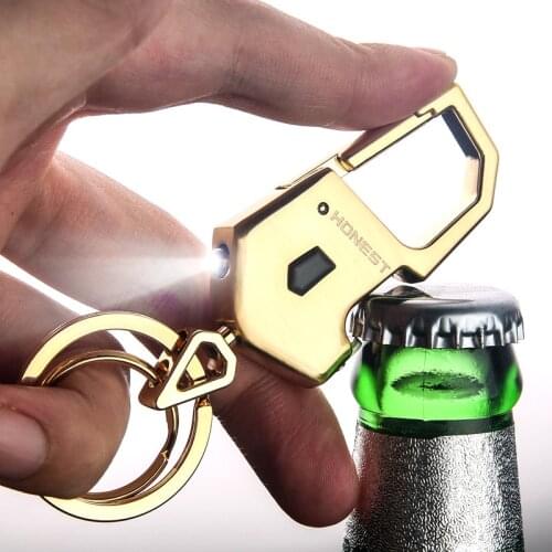 LED lighting metal car key chain new key ring bottle opener keychain floodlight keyring for Benz BMW Audi Toyota peugeot