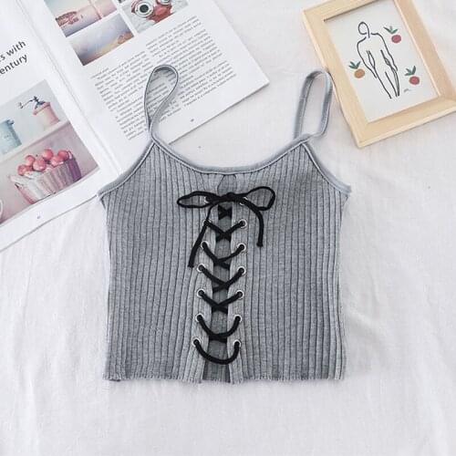 Sexy Vest Summer 2019 Korean Version of The Personality Cross Straps Slim Short Small Tank Tops Bottoming Women Tops