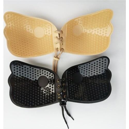 Ladies Sexy Reusable Invisible Strapless Self Adhesive Push-up Bra Stick On Gel Backless Silicone Bra for Women