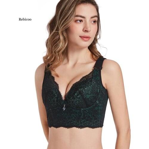 New Underwear Women Full Push Up Bra Adjustable Bra Correct Gather Set Seven-Breasted Widened Breast Large Size