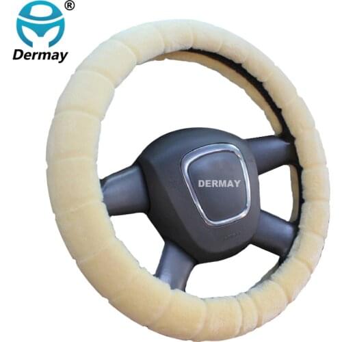 Winter Warm Imitation FUR STEERING WHEEL COVER For Car Steering Wheel 14-15" 38CM 95% Cars Non-slip Free Shipping