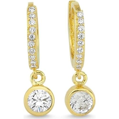 Gold Solitaire Earrings TTGKPA04-Certified 14K Gold-A perfect gift for your Loved Ones-Ephesus Gold & Diamond