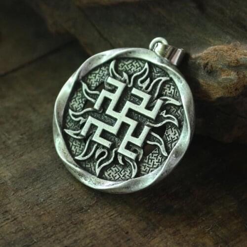 Lanseis 10pcs Fern Flower pendant Ancient Slavic Amulet warrior talisman charm norse Occult Pagan jewelry Germanic men necklace