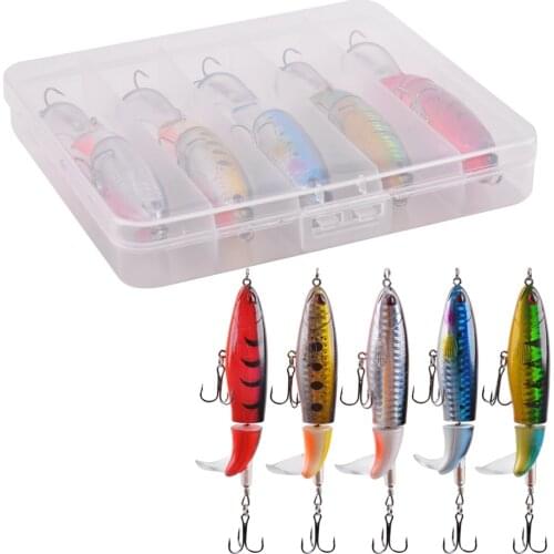 5Pcs/box Propeller Topwater Fishing Lure 12g 16g Popper Artificial Bait Hard Soft Rotating Tail Bass Jig lure Fishing