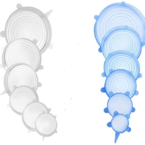 6PCS Silicone Stretch Lids Reusable Airtight Food Storage Covers Durable to Keep Food Fresh Safe in Dishwasher LX7522