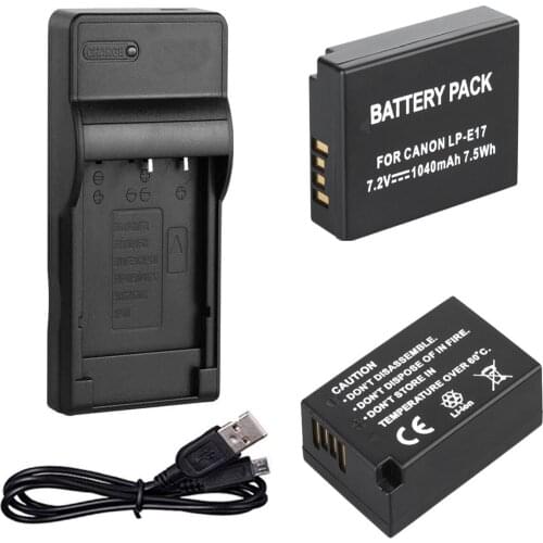 Battery (2 Pack) + USB Charger For Canon LP-E17, LP-E 17, LP E17, LPE17 Lithium Ion Rechargeable and Digital SLR Camera