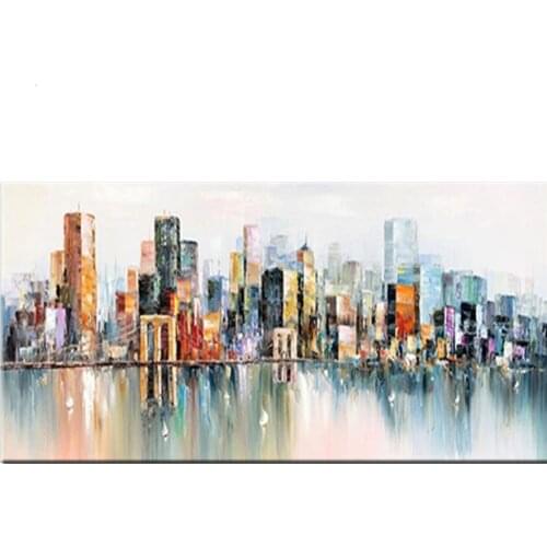 Wedding decoration diamond embroidery full square round drill Large size Abstract Picture city building view 5d diamond painting