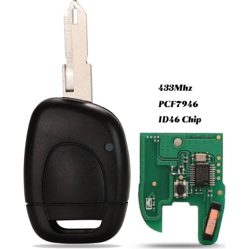 Jingyuqin Car Remote Alarm Key Suit for Renault Master Clio Twingo Kangoo NE72 Blade PCF7946 Chip 433MHZ