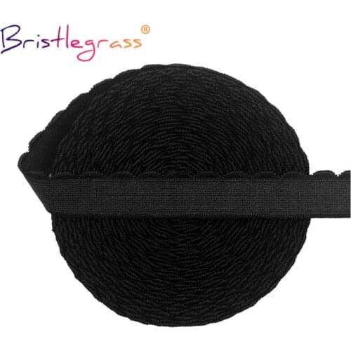 BRISTLEGRASS 50 100 Yard by Roll 5/8" 15mm Shiny Nylon Plush Bra Strap Elastics Spandex Bands Shoulder Tape Lingerie Sewing Trim