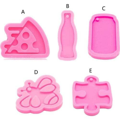 Keychain Epoxy Resin Mold Jewelry Necklace Pendant Silicone Mould DIY Crafts Ornaments Decorations Casting Tool