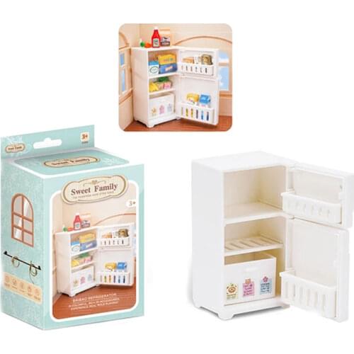 Children 1:12 Dollhouse Furniture Mini White Refrigerator Miniature Furniture Model Kitchen Play House Game Birthday Gifts