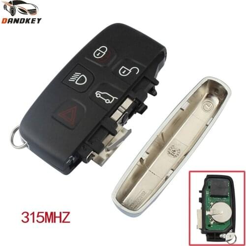 Dandkey 5 Buttons Remote Car Key Fob For Land Rover Range Rover Sport Evogue LR2 LR4 Luxury 2012-2015 315MHz Without Balde Chip