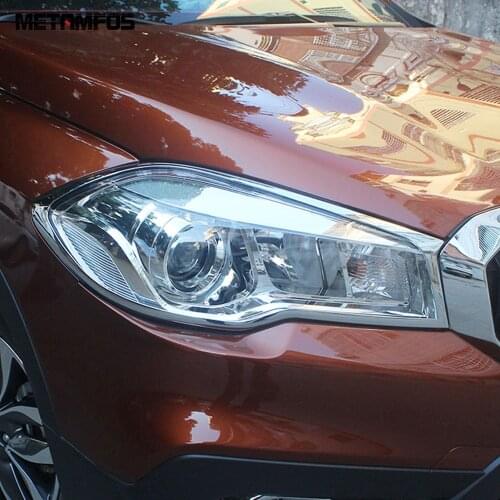 For Suzuki SX4 S-Cross Crossover facelift 2017 2018 Front Head Light Lamp Cover Trim Headlight Frame Accessories Car Styling