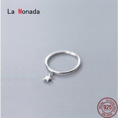 La Monada 53-57mm Star Women Ring 925 Sterling Silver Minimalist Rings For Women 925 Silver Fine Jewerly Rings Woman Stylish