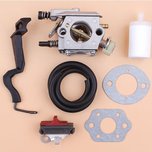 Carburetor Gasket Choke Rod Fuel Hose Stop Switch Kit for Husqvarna 55 50 51 Gasoline Chainsaw Spares Walbro WT-170 503281504