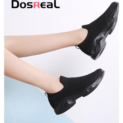 Dosreal Women Breathable Mesh Casual Chunky Sneakers Spring Summer Outdoor Cute Casual Socks Shoes For Female Flats Shoes Large